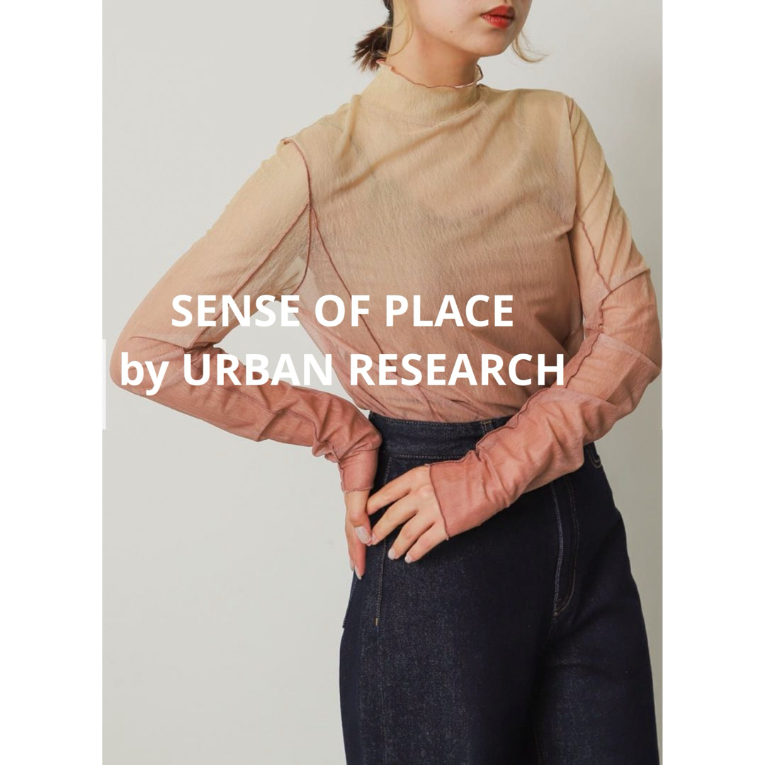 SENSE OF PLACE by URBAN RESEARCH(センスオブプレイスバイアーバンリサーチ)のセンスオブプレイスバイアーバンリサーチ 洗える メローチュールハイネックトップ レディースのトップス(カットソー(長袖/七分))の商品写真