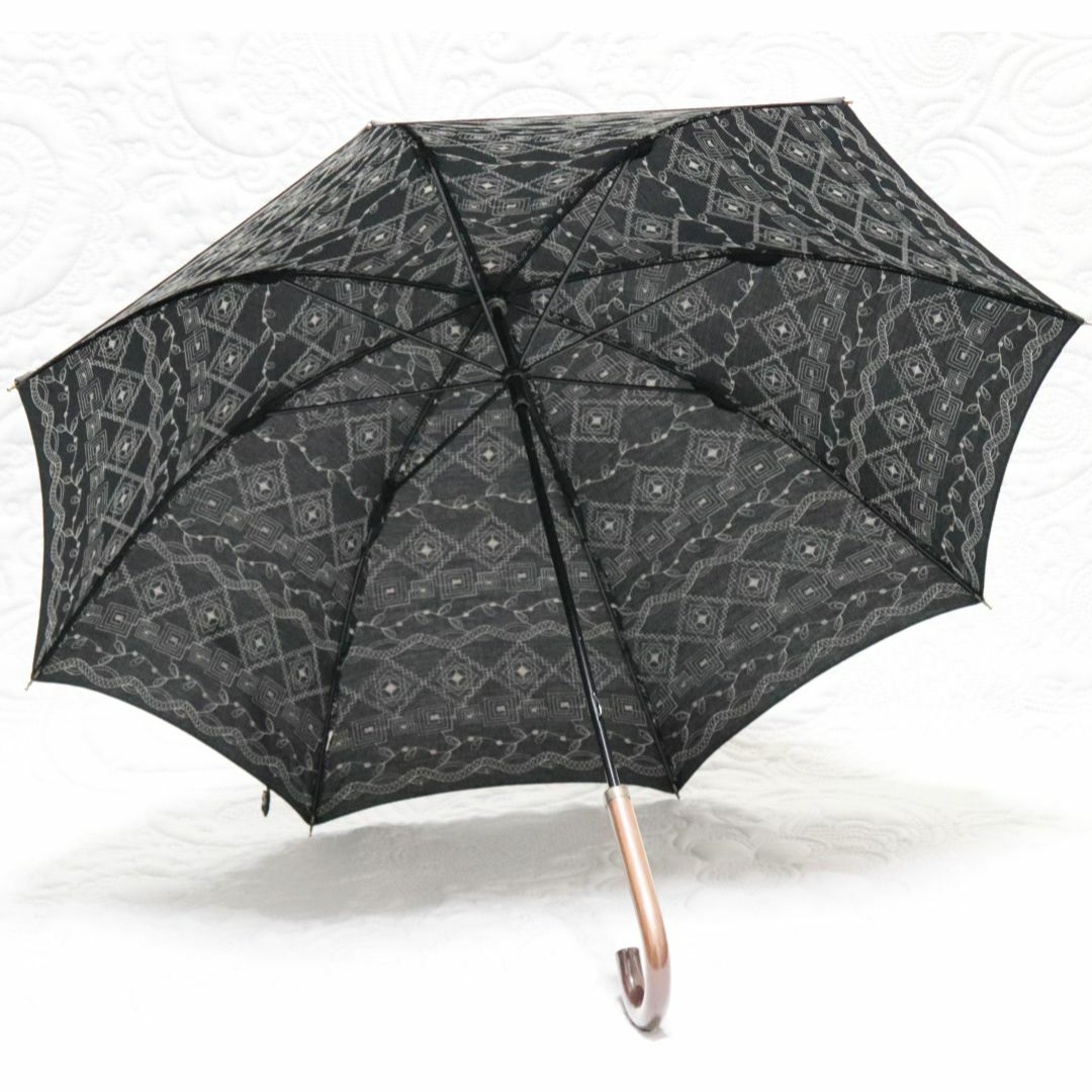 新品【長傘 日傘】シャンパンゴールド糸傘 全体豪華古典和柄 刺繍 黒 レディースのファッション小物(傘)の商品写真