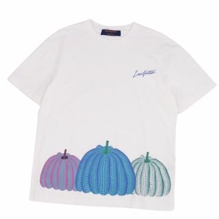 ルイヴィトン(LOUIS VUITTON)の美品 ルイヴィトン LOUIS VUITTON 草間彌生 Tシャツ 23SS カットソー パンプキンプリンテッド トップス メンズ S 白(Tシャツ/カットソー(半袖/袖なし))