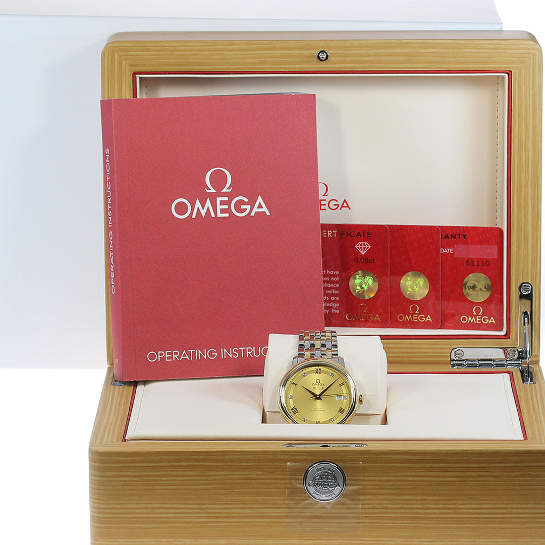 OMEGA(オメガ)のオメガ OMEGA 424.20.40.20.58.001 デビル プレステージ デイト 6Pダイヤモンド 自動巻き メンズ 美品 箱・保証書付き_816996 メンズの時計(腕時計(アナログ))の商品写真