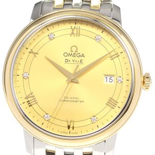 オメガ(OMEGA)のオメガ OMEGA 424.20.40.20.58.001 デビル プレステージ デイト 6Pダイヤモンド 自動巻き メンズ 美品 箱・保証書付き_816996(腕時計(アナログ))