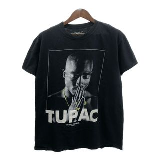 2PAC 半袖Ｔシャツ ラップT ブラック (メンズ L) 中古 古着 Q6469(Tシャツ/カットソー(半袖/袖なし))