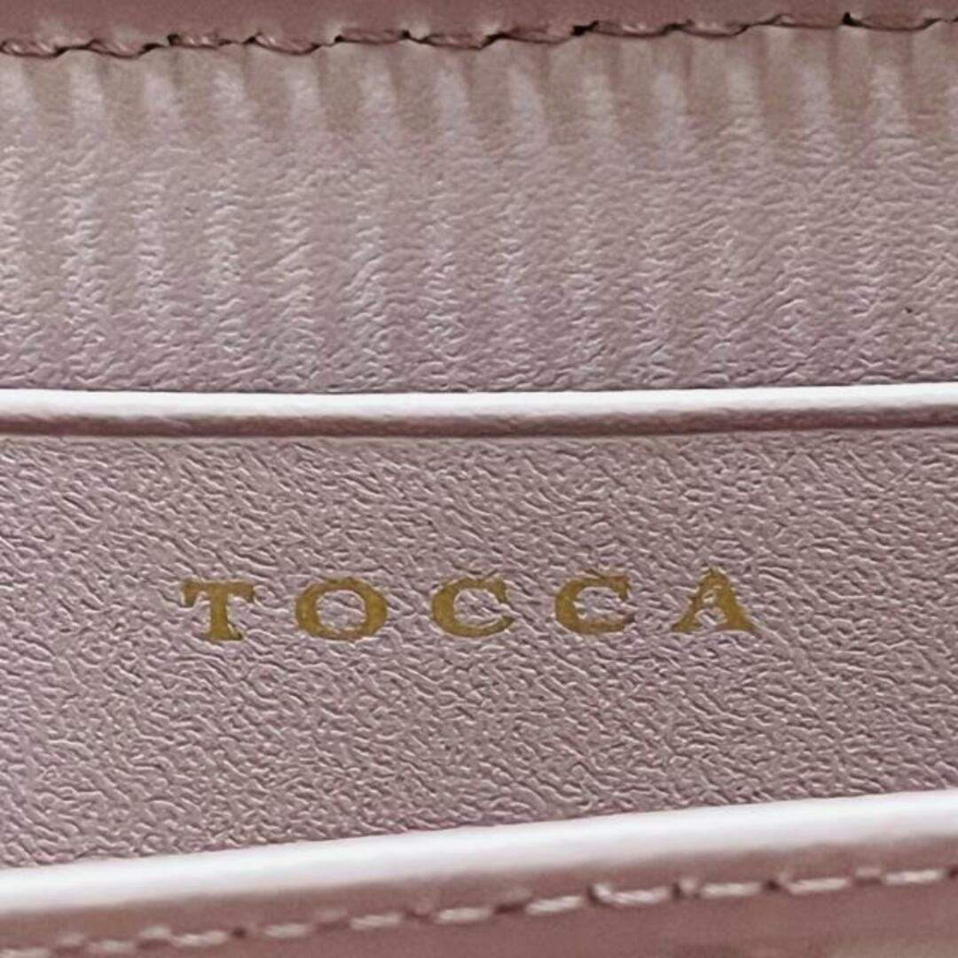 TOCCA(トッカ)のTOCCA(トッカ) コインケース美品  - ベージュ×ライトピンク フラワー(花)/ラウンドファスナー/ラインストーン レザー レディースのファッション小物(コインケース)の商品写真