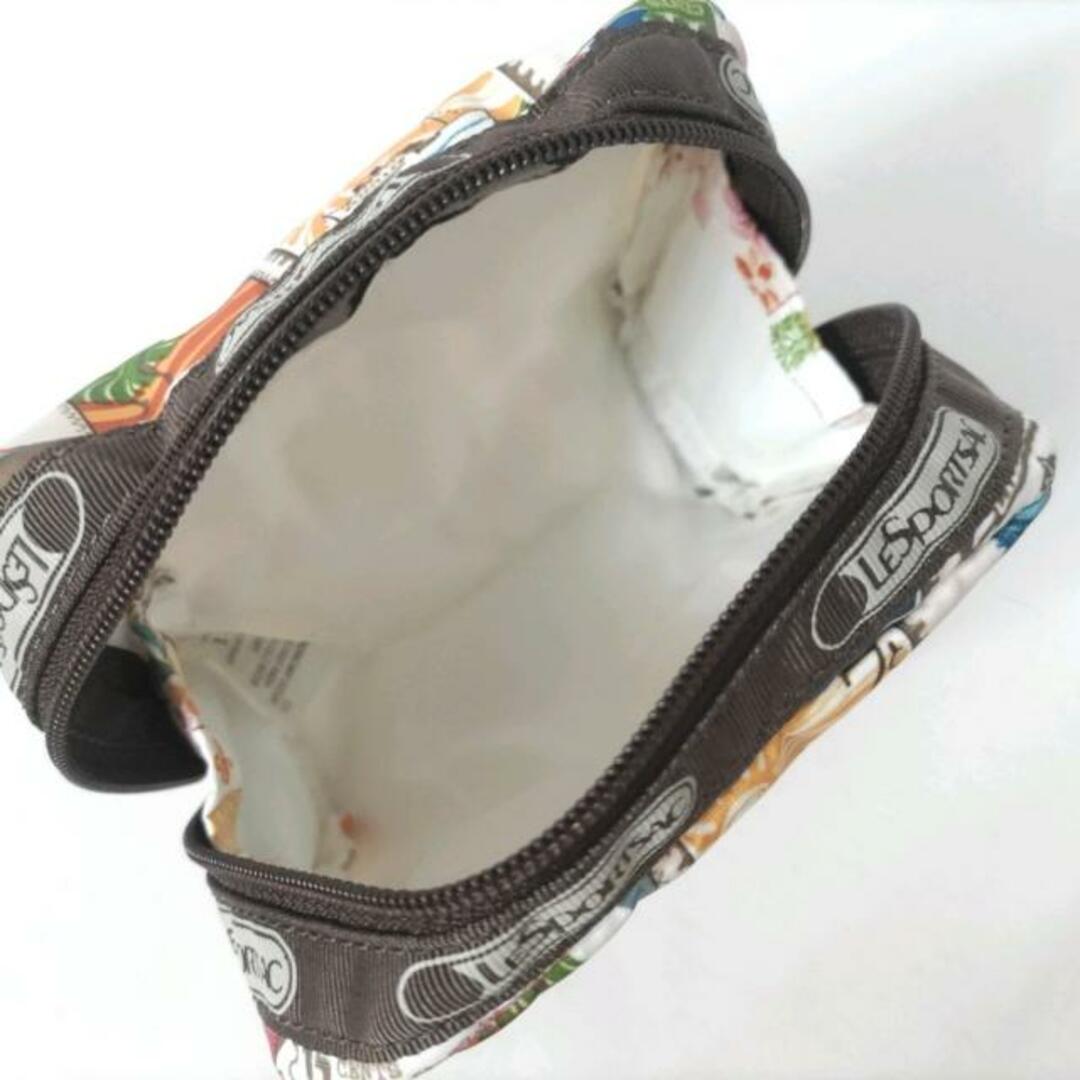 LeSportsac(レスポートサック)のLESPORTSAC(レスポートサック) ポーチ美品  - アイボリー×ダークブラウン×マルチ ラウンドファスナー レスポナイロン レディースのファッション小物(ポーチ)の商品写真