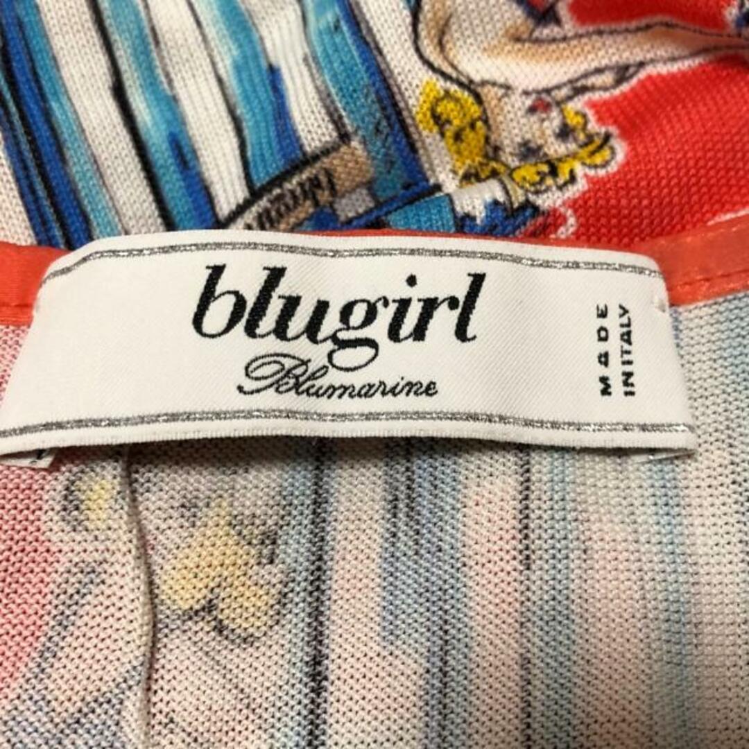 BLUGiRL BLUMARINE(ブルーガールブルマリン) 半袖カットソー サイズ40 M レディース - レッド×白×マルチ クルーネック/ビーチモチーフ レディースのトップス(カットソー(半袖/袖なし))の商品写真
