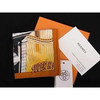 エルメス(Hermes)の■新品■未使用■ HERMES エルメス MINUIT AU FAUBOURG カレ40 プチカレ ガヴロッシュ コットン スカーフ ハンカチーフ オレンジ系 AV9075(その他)