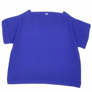 エルメス(Hermes)の美品 エルメス HERMES Tシャツ カットソー スクエアネック 半袖 ショートスリーブ 無地 トップス レディース 36 ブルー(Tシャツ(半袖/袖なし))