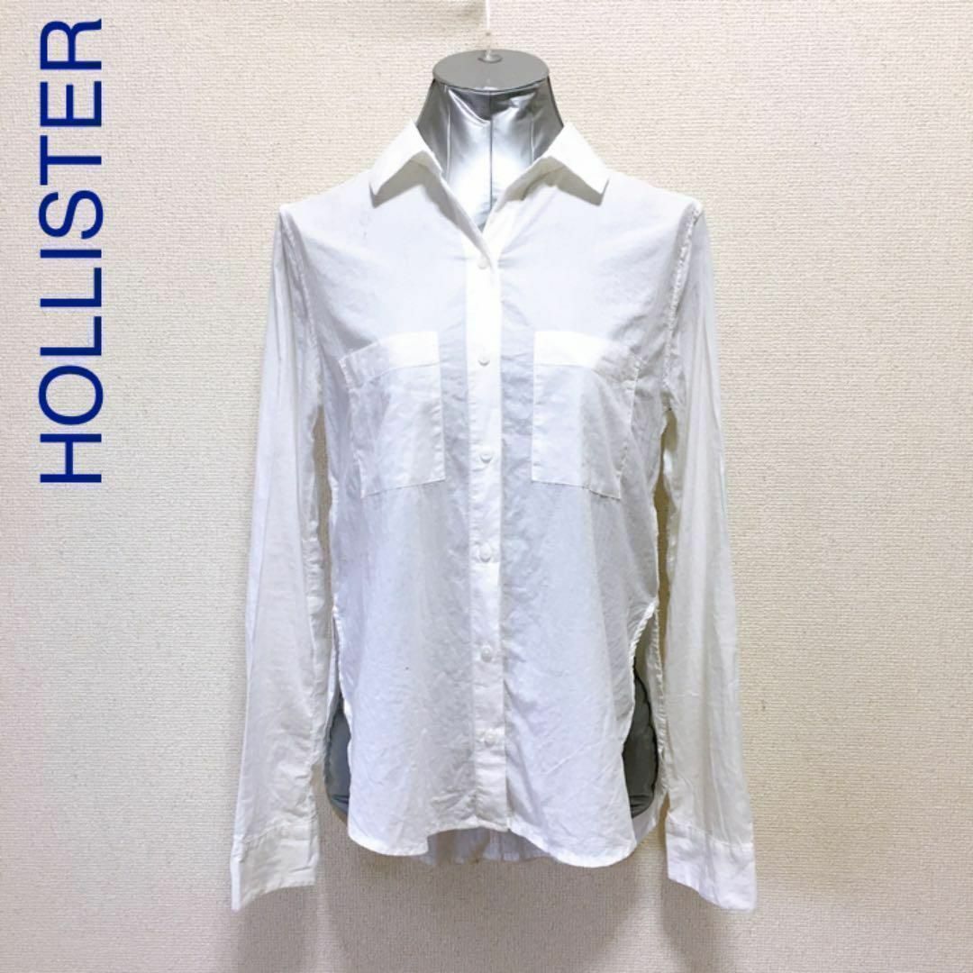 Hollister(ホリスター)のHOLLISTER 白 長袖シャツ 綿100% レディースのトップス(シャツ/ブラウス(長袖/七分))の商品写真