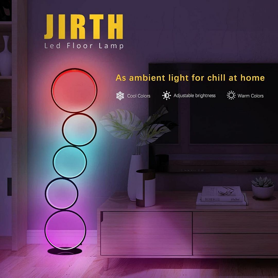 【色:Black】JIRTH RGB フロアライト 調光 LED フロアスタンド インテリア/住まい/日用品のライト/照明/LED(その他)の商品写真