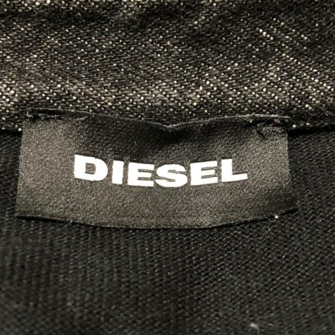 DIESEL(ディーゼル)のDIESEL(ディーゼル) 長袖ポロシャツ サイズS レディース - 黒×白×マルチ 一部デニム/BRAVEスネークパッチ レディースのトップス(ポロシャツ)の商品写真