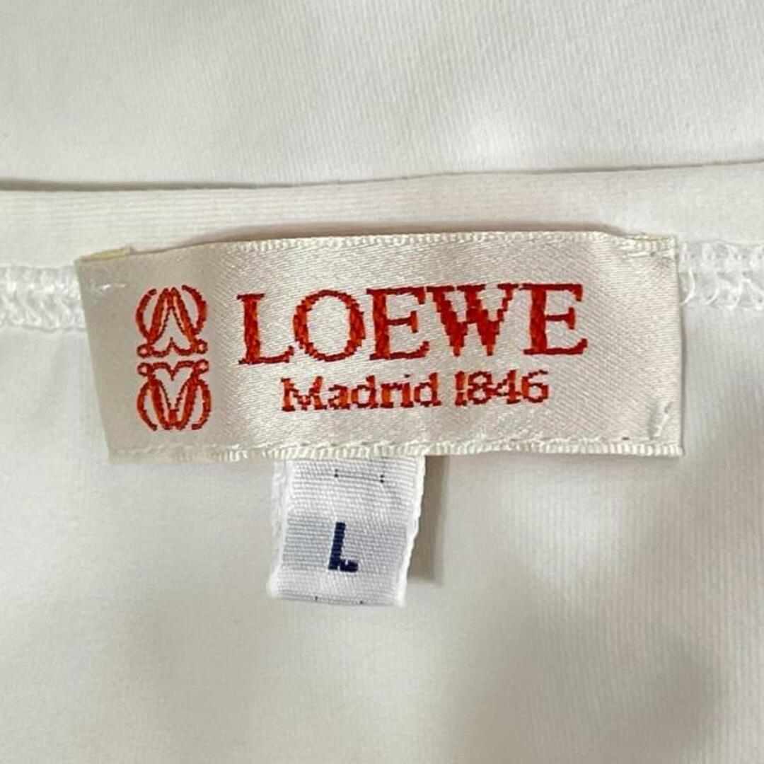 LOEWE(ロエベ)のLOEWE(ロエベ) 半袖Tシャツ サイズL メンズ美品  - 白×黒 クルーネック メンズのトップス(Tシャツ/カットソー(半袖/袖なし))の商品写真