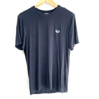 フェンディ(FENDI)のFENDI(フェンディ) 半袖Tシャツ サイズ48 M メンズ - 黒 クルーネック/レザー(Tシャツ/カットソー(半袖/袖なし))