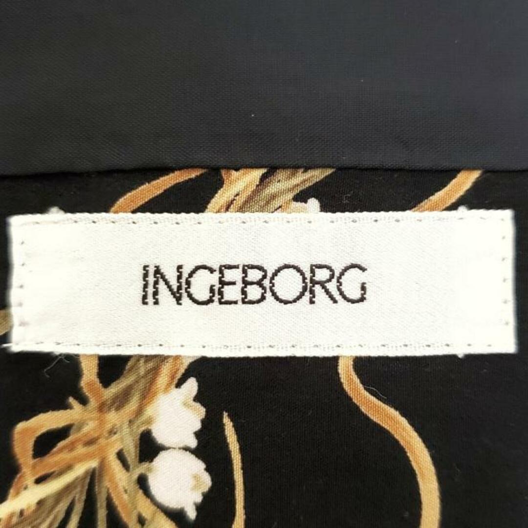 INGEBORG(インゲボルグ)のINGEBORG(インゲボルグ) ワンピース レディース美品  - 黒×アイボリー×マルチ ノースリーブ/ロング/花柄 レディースのワンピース(その他)の商品写真