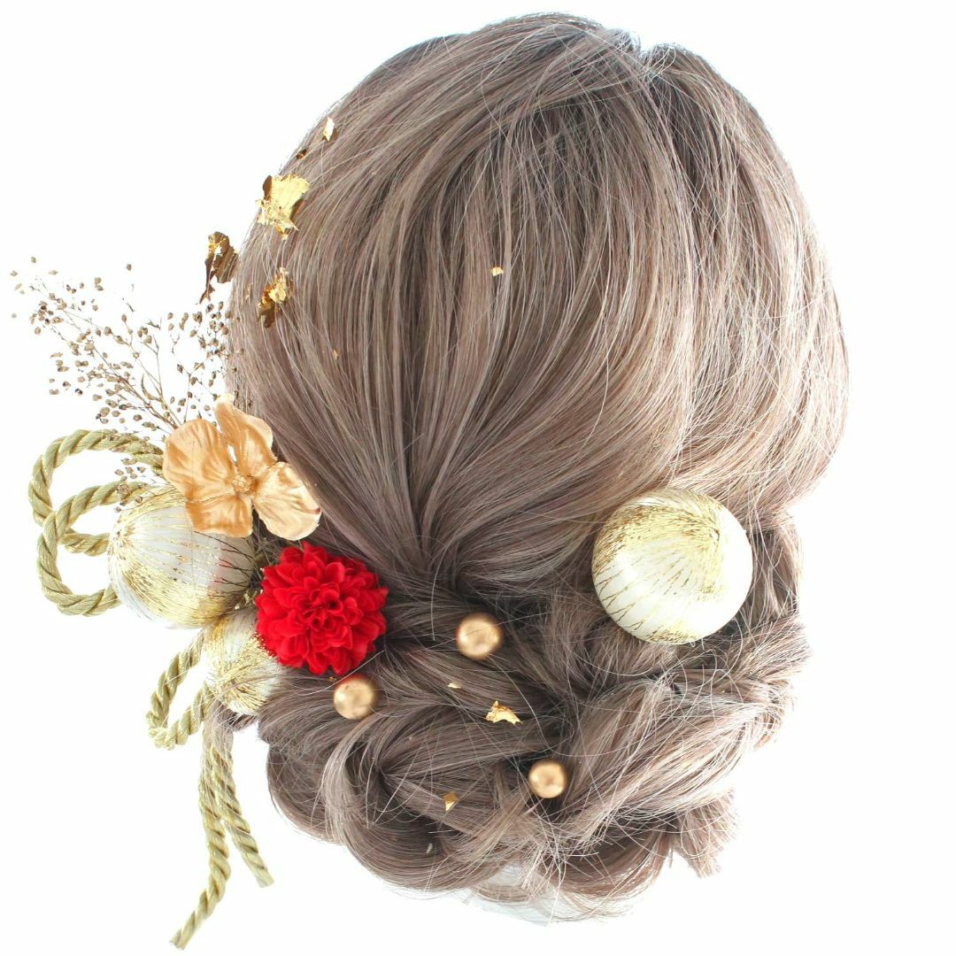 【色: レッド】【LALALA】髪飾り 4Color 成人式 卒業式 結婚式 着 レディースのファッション小物(その他)の商品写真