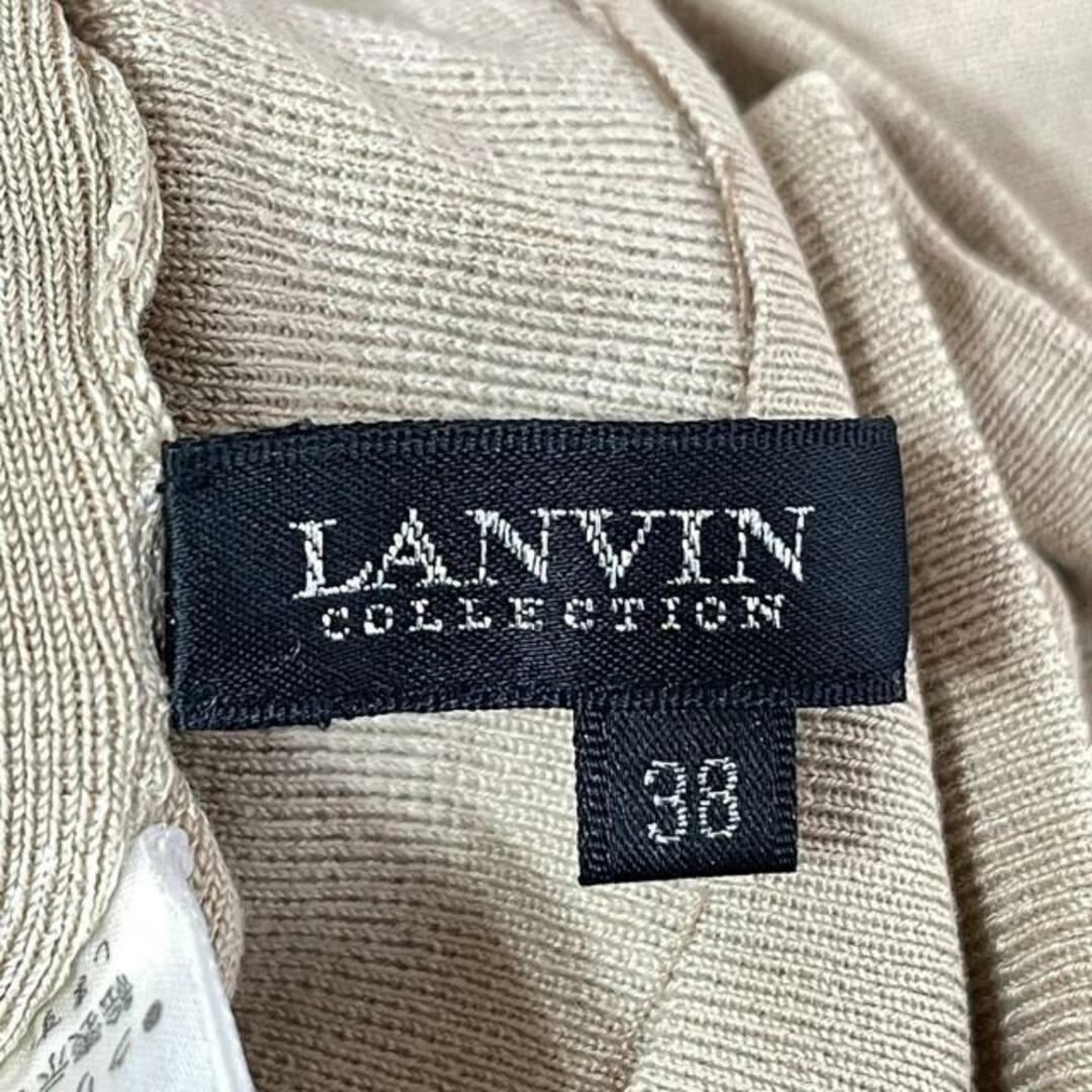 LANVIN COLLECTION(ランバンコレクション)のLANVIN COLLECTION(ランバンコレクション) ノースリーブカットソー サイズ38 M レディース美品  - ベージュ ビーズ/フェイクパール レディースのトップス(カットソー(半袖/袖なし))の商品写真