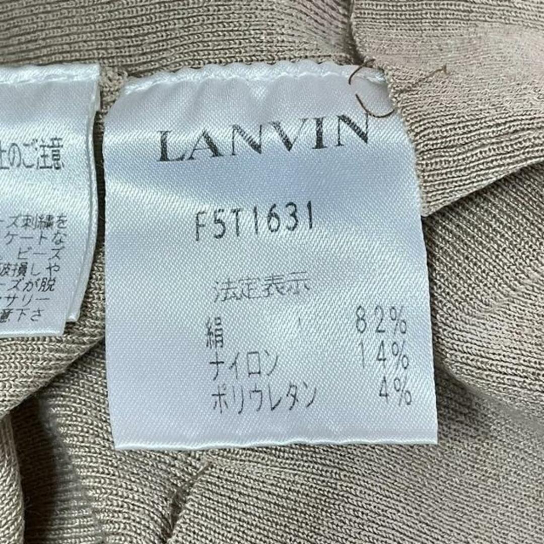 LANVIN COLLECTION(ランバンコレクション)のLANVIN COLLECTION(ランバンコレクション) ノースリーブカットソー サイズ38 M レディース美品  - ベージュ ビーズ/フェイクパール レディースのトップス(カットソー(半袖/袖なし))の商品写真