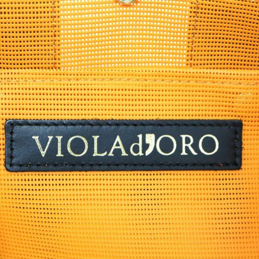 VIOLAd'ORO(ヴィオラドーロ) トートバッグ美品  - オレンジ×ダークブラウン ミニバッグ PVC(塩化ビニール)×コットン レディースのバッグ(トートバッグ)の商品写真