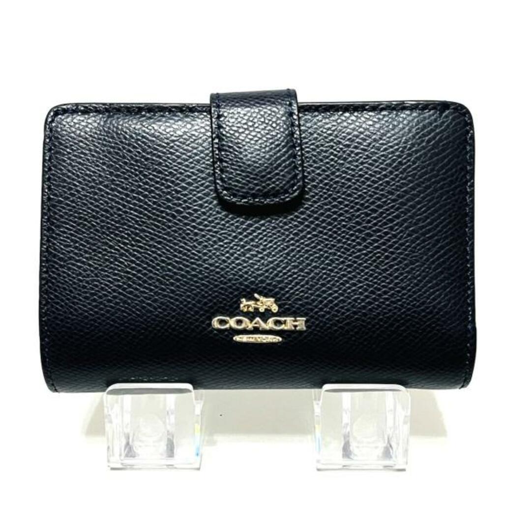 COACH(コーチ)のCOACH(コーチ) 2つ折り財布 ラグジュアリークロスグレーンレザーミディアムコーナージップウォレット F54010 ダークネイビー レザー レディースのファッション小物(財布)の商品写真