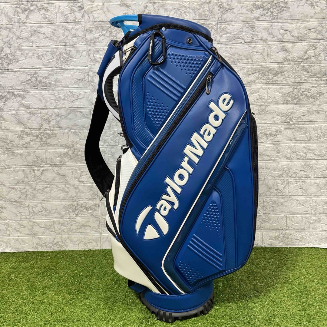 TaylorMade(テーラーメイド)の美品　TaylorMadeテーラーメイド　キャディバッグ　ブルー　ホワイト　9型 スポーツ/アウトドアのゴルフ(バッグ)の商品写真