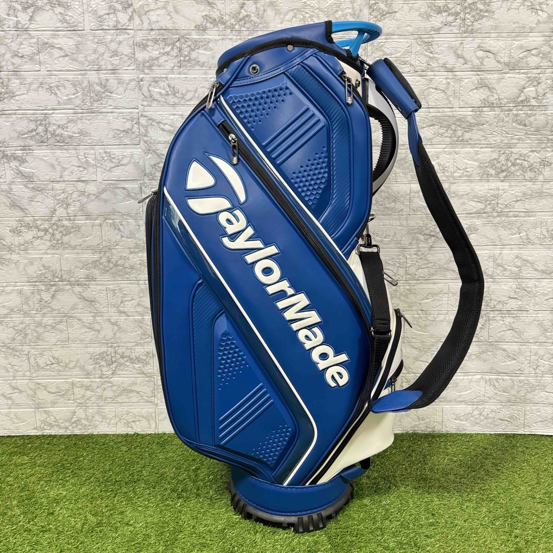 TaylorMade(テーラーメイド)の美品　TaylorMadeテーラーメイド　キャディバッグ　ブルー　ホワイト　9型 スポーツ/アウトドアのゴルフ(バッグ)の商品写真