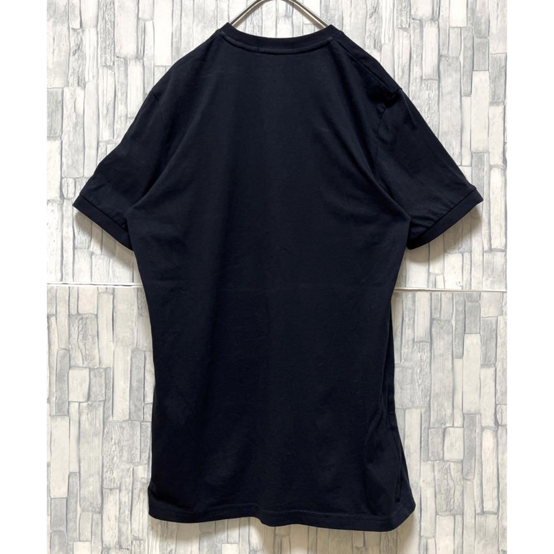 FRED PERRY(フレッドペリー)のフレッドペリー 半袖 Tシャツ ブラック S デカロゴ 刺繍ロゴ バイカラー メンズのトップス(Tシャツ/カットソー(半袖/袖なし))の商品写真