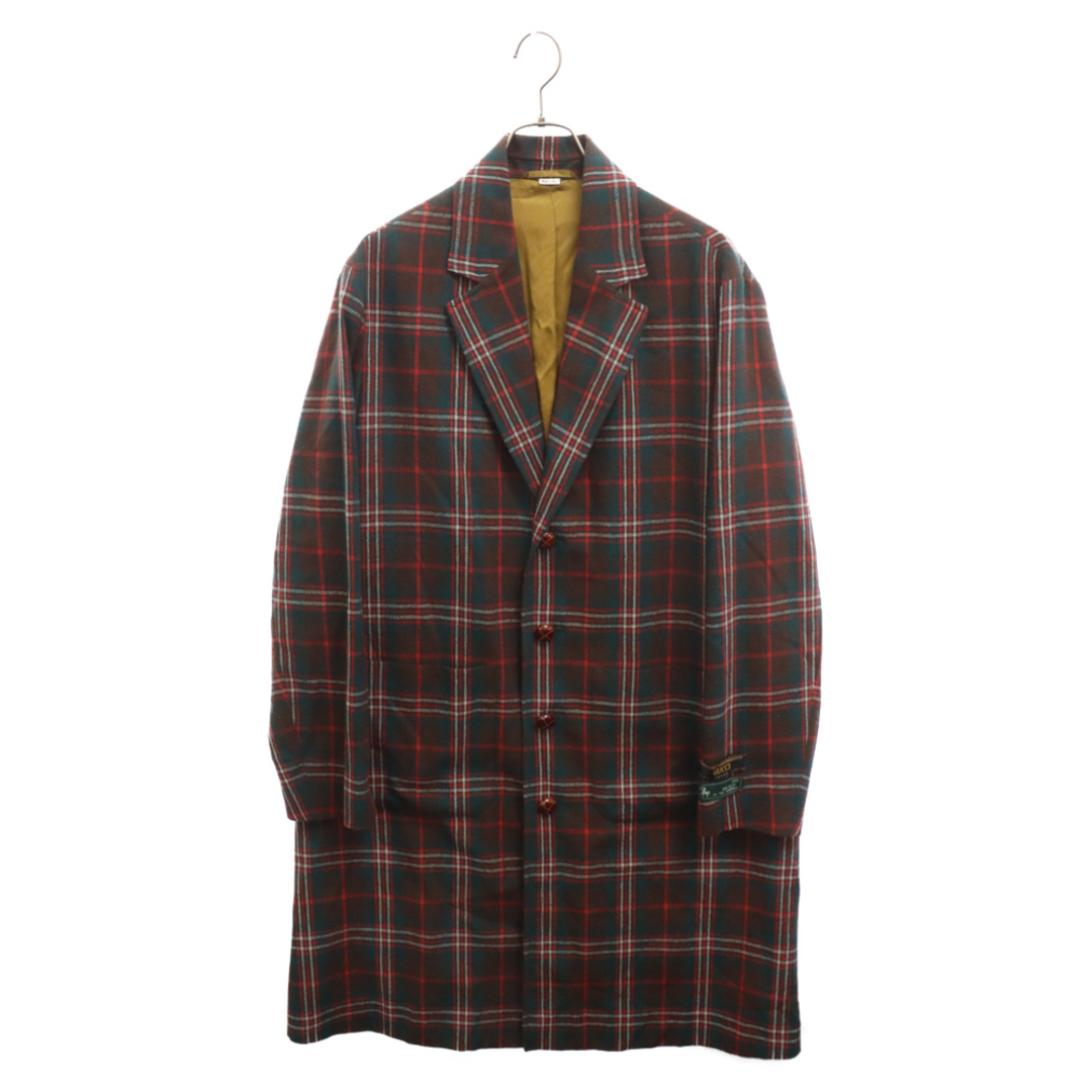 Gucci(グッチ)のGUCCI グッチ THE PLAY of THE ABNORMAL Check Chester Coat ザ プレイオブ ザ アブノーマル タータンチェック チェスターコート レッド 60439 メンズのジャケット/アウター(フライトジャケット)の商品写真