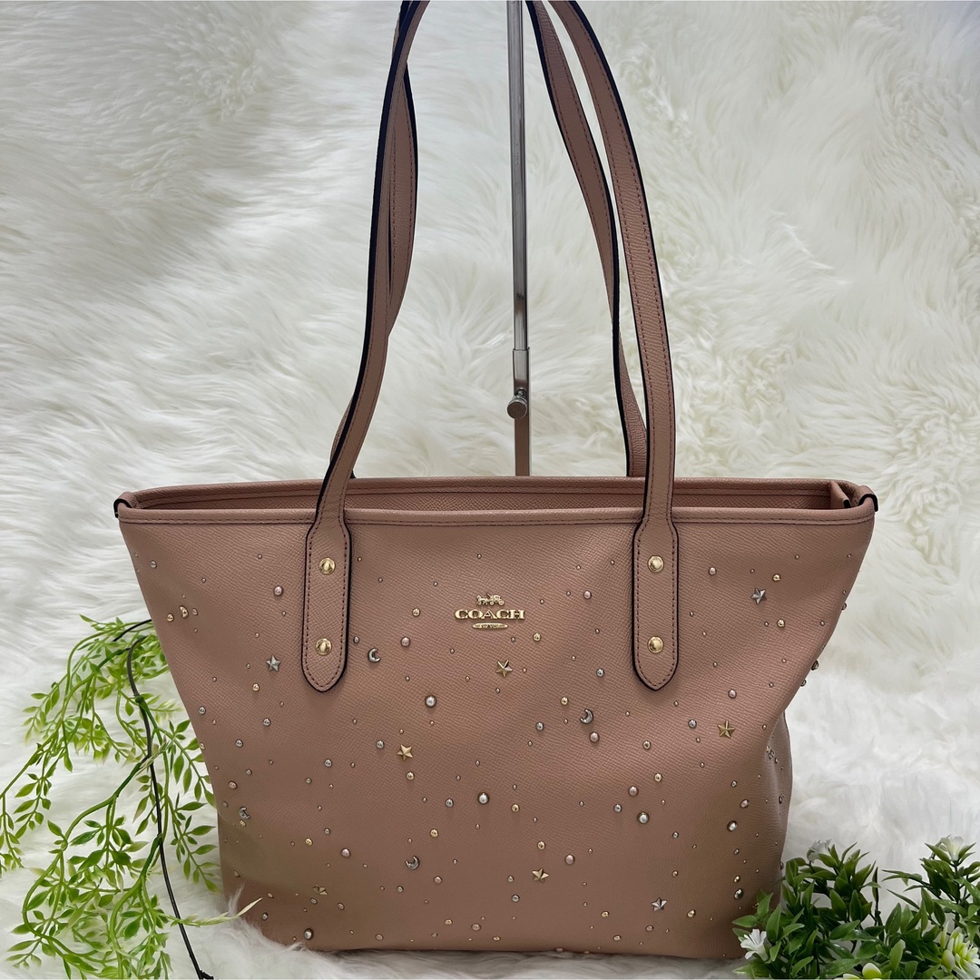 COACH(コーチ)のCOACH コーチ スタッズ セレスティアル 肩掛け トートバック レザー レディースのバッグ(トートバッグ)の商品写真