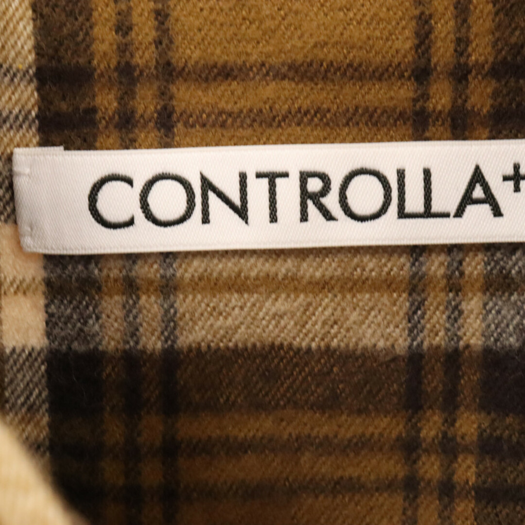CONTROLLA+ コントローラプラス コットン 切り替え チェック 長袖シャツ ブラウン CNT03-SH03 メンズのトップス(シャツ)の商品写真
