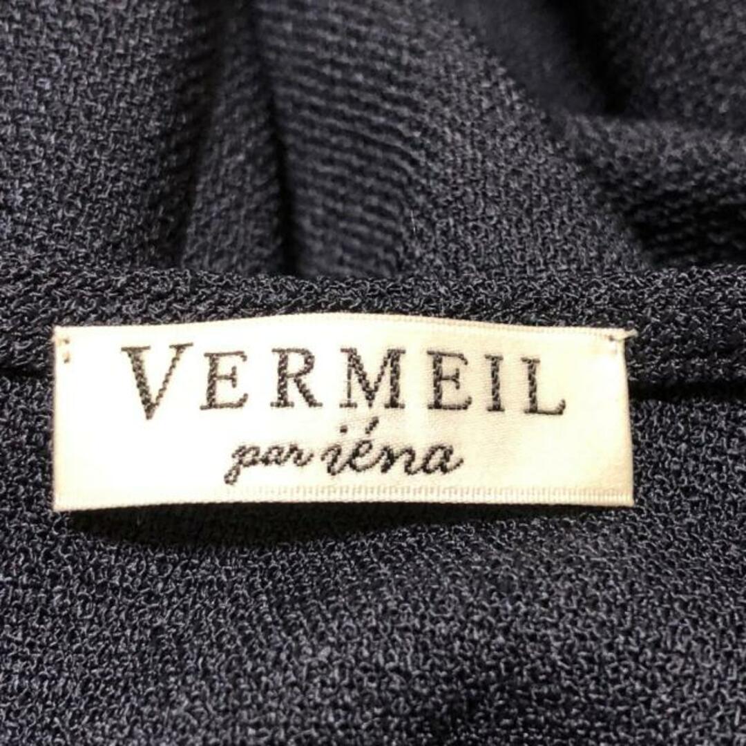 VERMEIL par iena(ヴェルメイユ パー イエナ) ワンピース サイズ38 M レディース - ネイビー Vネック/七分袖/マキシ丈 ポリエステル、アセテート レディースのワンピース(その他)の商品写真