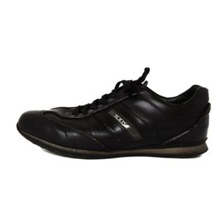 TOD'S(トッズ) スニーカー 6 1/2 メンズ - 黒 インソール取外し可 レザー×エナメル（レザー）