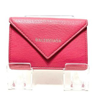 バレンシアガ(Balenciaga)のBALENCIAGA(バレンシアガ) 3つ折り財布美品  ペーパーミニウォレット 391446 ピンク レザー(財布)