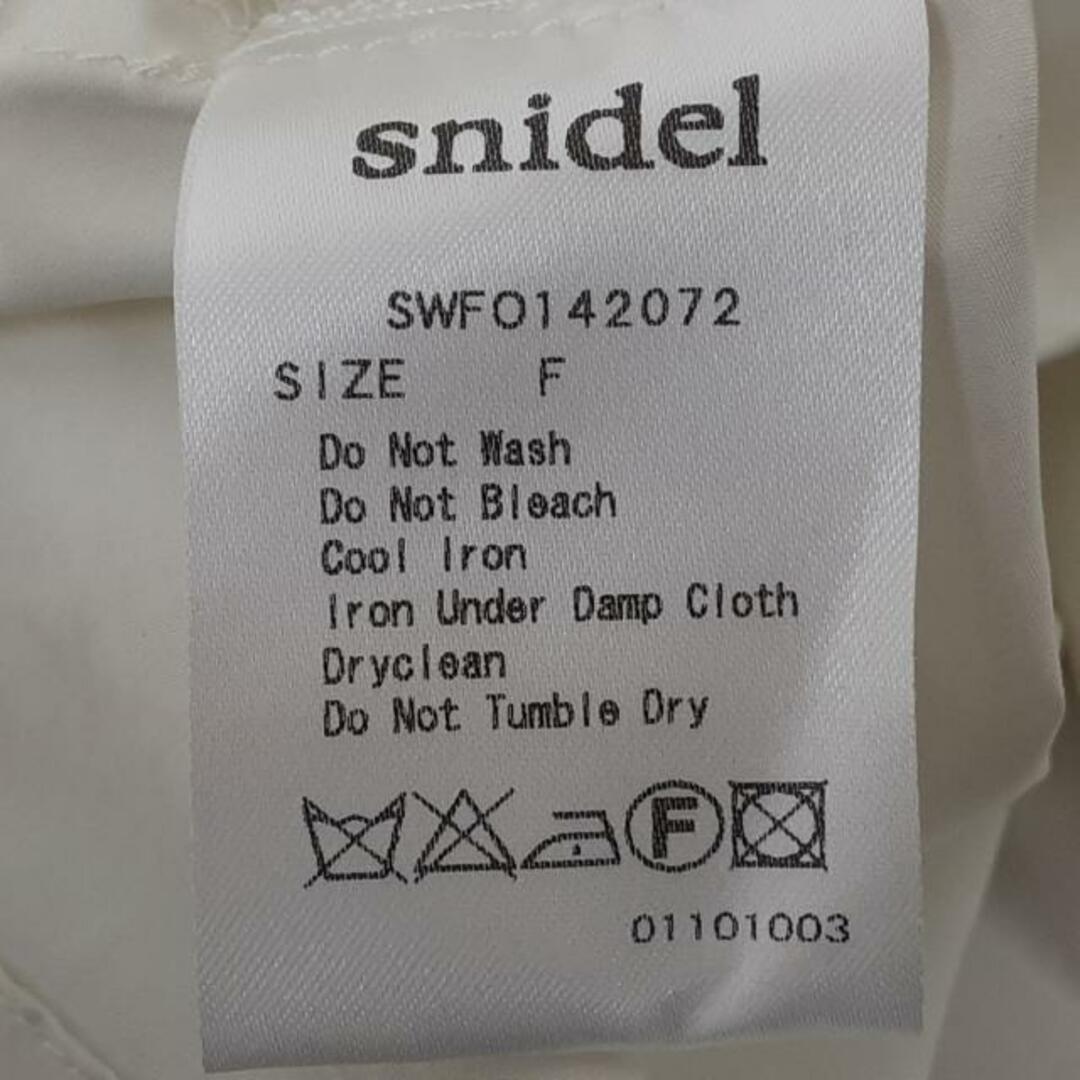 SNIDEL(スナイデル)のsnidel(スナイデル) ワンピース サイズF レディース美品  - アイボリー×白 クルーネック/半袖/ミニ レディースのワンピース(その他)の商品写真