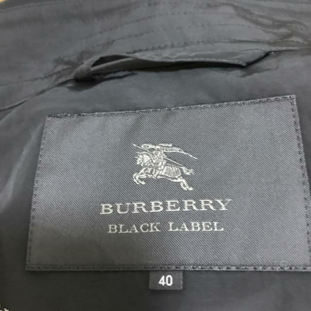 BURBERRY BLACK LABEL(バーバリーブラックレーベル)のBurberry Black Label(バーバリーブラックレーベル) トレンチコート サイズ40 M レディース - 黒 長袖/春/秋 レディースのジャケット/アウター(トレンチコート)の商品写真