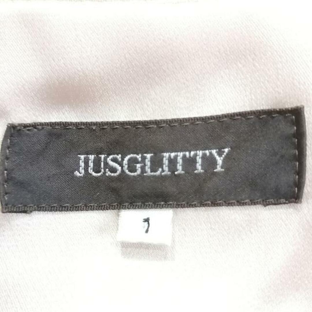 JUSGLITTY(ジャスグリッティー)のJUSGLITTY(ジャスグリッティー) ワンピース サイズ1 S レディース - ベージュ×黒 半袖/ロング/リボン レディースのワンピース(その他)の商品写真