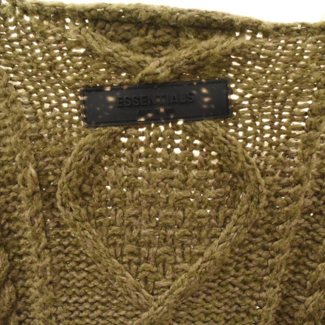 FOG Essentials エフオージー エッセンシャルズ 22AW CABLE KNIT CREW NECK アクリルニット ケーブル クルーネック長袖セーター ブラウン メンズのトップス(ニット/セーター)の商品写真