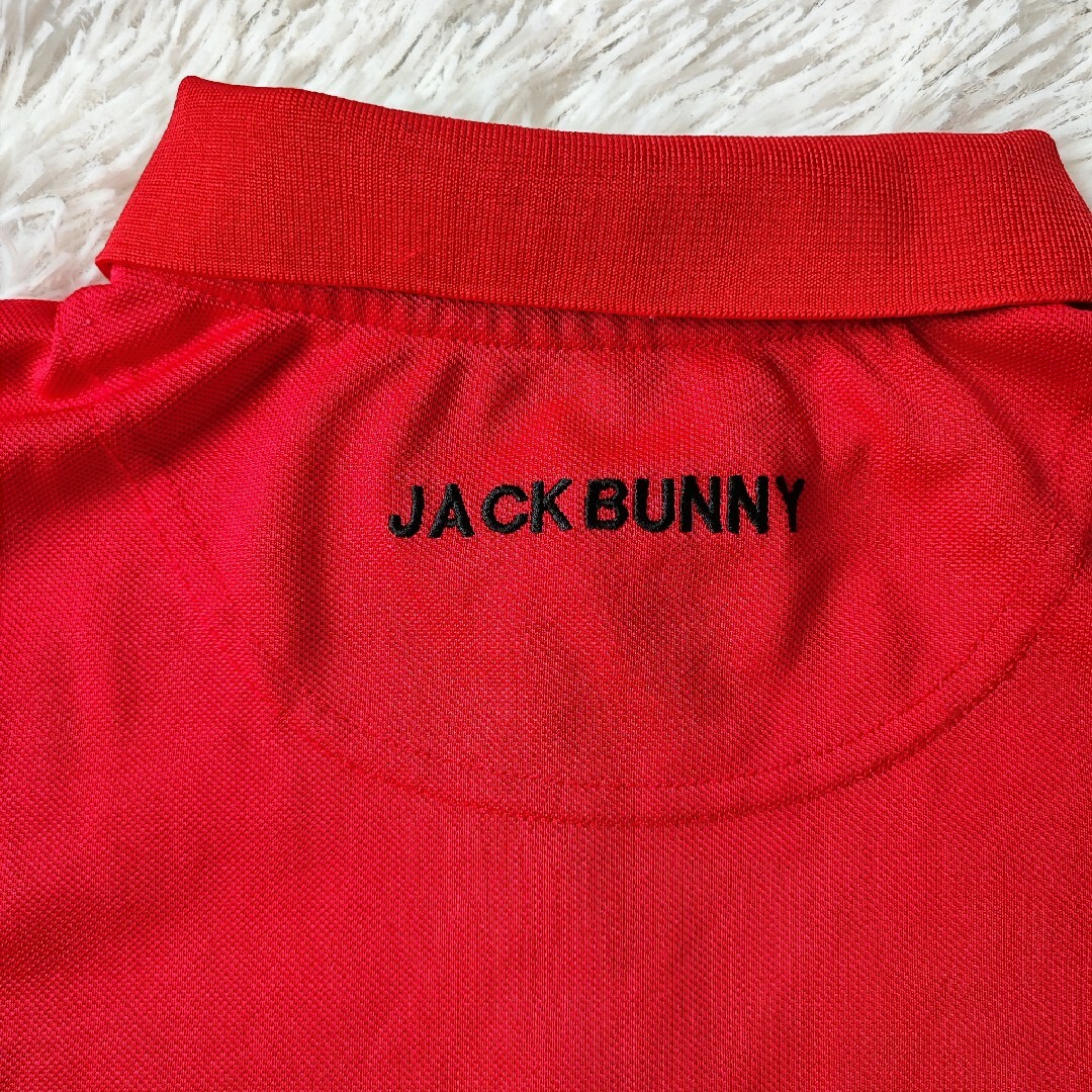 JACK BUNNY!!(ジャックバニー)のJack bunny!! メンズ ポロシャツ size 4 ゴルフウェア 赤 スポーツ/アウトドアのゴルフ(ウエア)の商品写真