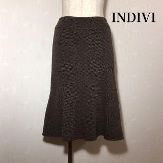 インディヴィ(INDIVI)のINDIVI ツィード トランペット スカート(ひざ丈スカート)