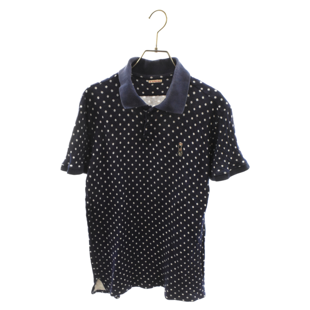KAPITAL(キャピタル)のKAPITAL キャピタル ヘンプ混 ダイバーパッチ ドット半袖ポロシャツ ネイビー メンズのトップス(ポロシャツ)の商品写真
