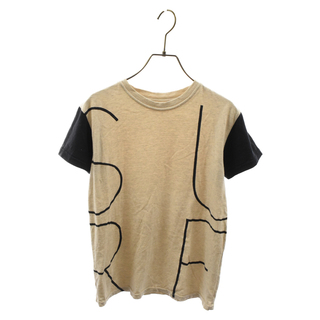 KAPITAL キャピタル ツートン 半袖Tシャツ アイボリー/ネイビー K1406SC233