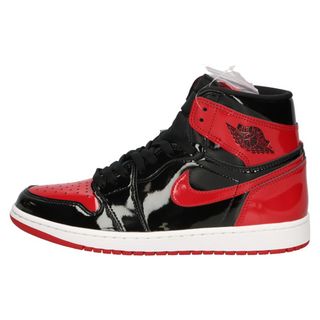 ナイキ(NIKE)のNIKE ナイキ AIR JORDAN 1 RETRO HIGH OG PATENT BRED 555088-063 エアジョーダン1 レトロ パテント ブレッド ハイカットスニーカー ブラック/レッド US9.5/27.5cm(スニーカー)