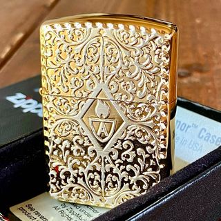 ジッポー(ZIPPO)のZippo アーマー 両面 アラベスク ゴールド/シルバー 唐草 ジッポー(タバコグッズ)