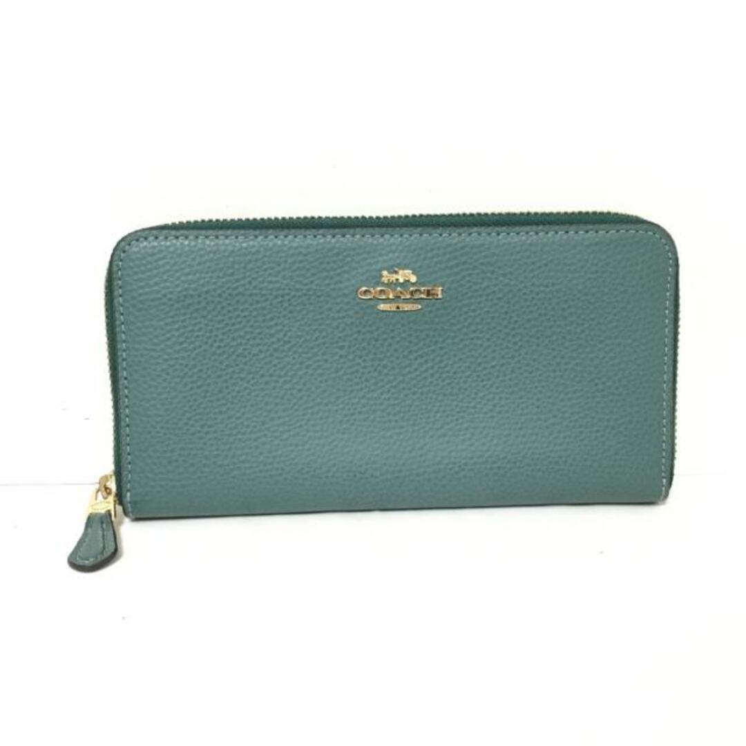 COACH(コーチ)のCOACH(コーチ) 長財布 ぺブルレザー アコーディオン ジップウォレット F16612 グリーン ラウンドファスナー レザー レディースのファッション小物(財布)の商品写真