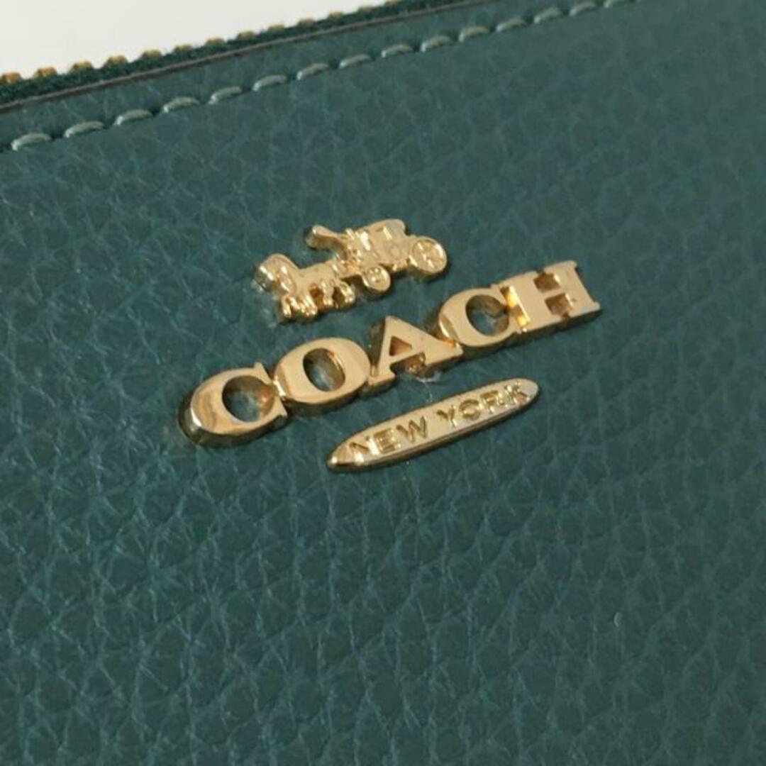 COACH(コーチ)のCOACH(コーチ) 長財布 ぺブルレザー アコーディオン ジップウォレット F16612 グリーン ラウンドファスナー レザー レディースのファッション小物(財布)の商品写真
