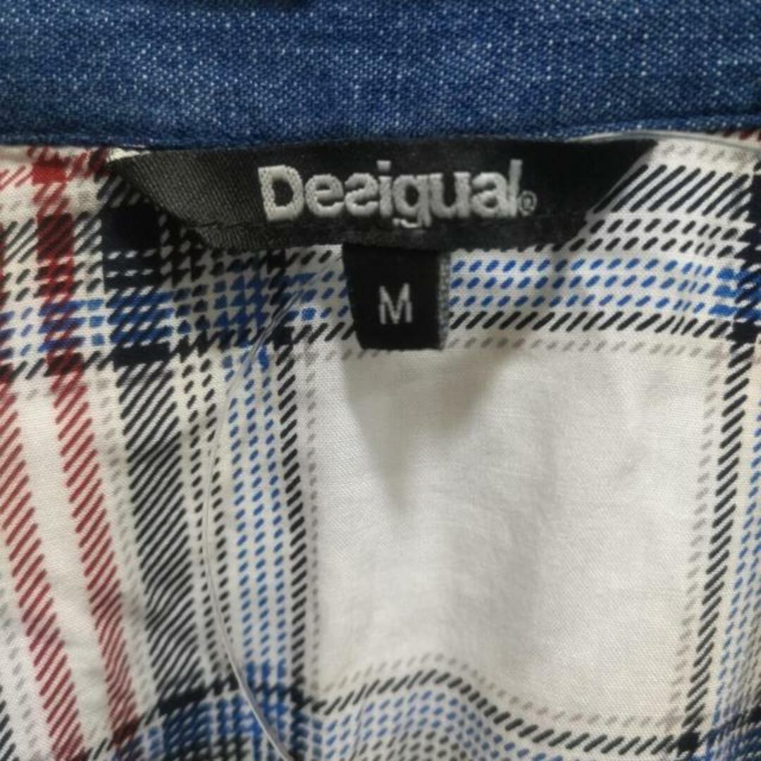 DESIGUAL(デシグアル)のDesigual(デシグアル) 長袖カットソー サイズM レディース美品  - 白×ブルー×マルチ チェック柄 レディースのトップス(カットソー(長袖/七分))の商品写真