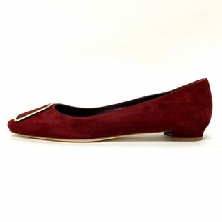 MANOLO BLAHNIK(マノロブラニク) フラットシューズ 38 レディース美品  - ボルドー スエード