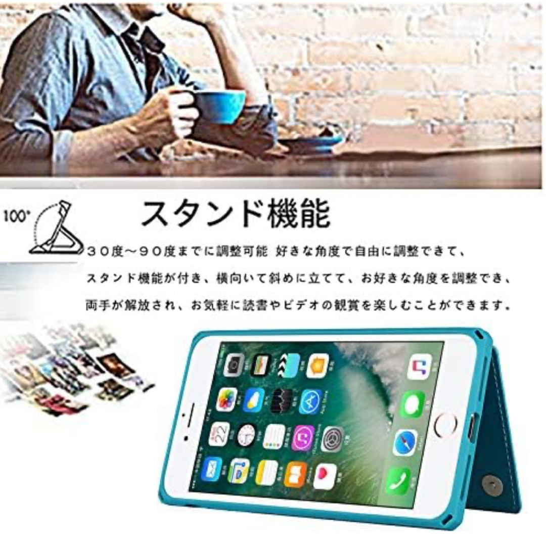 【新品】iPhoneXR／カード収納付／ブルー スマホ/家電/カメラのスマホアクセサリー(iPhoneケース)の商品写真