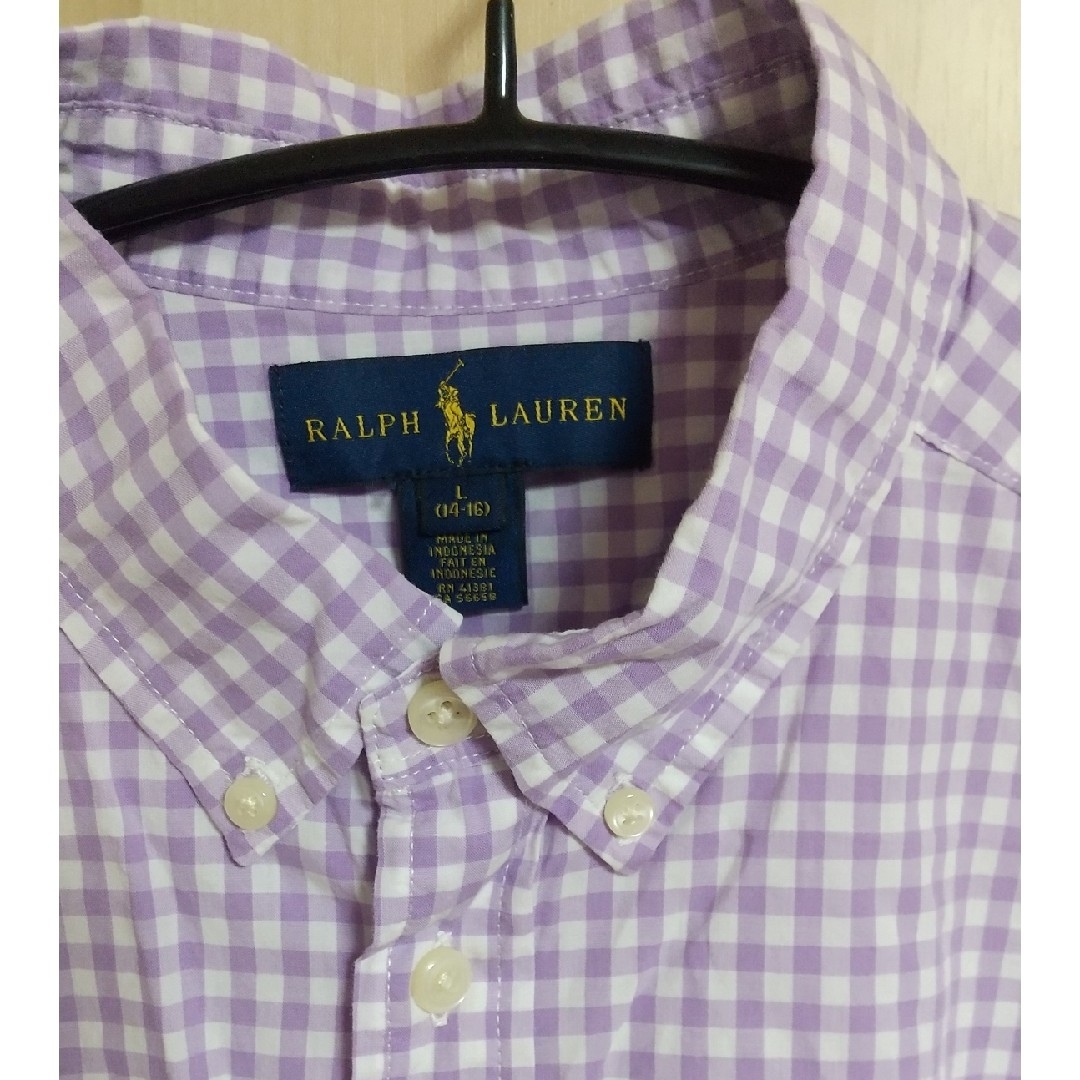 Ralph Lauren(ラルフローレン)のRALPH LAUREN  チェック 半袖シャツ キッズ/ベビー/マタニティのキッズ服女の子用(90cm~)(ブラウス)の商品写真