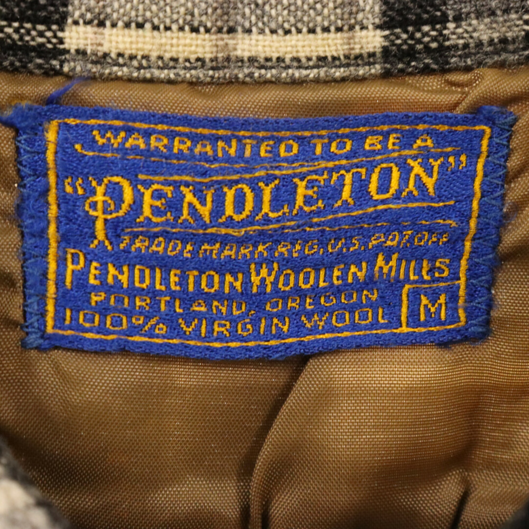 PENDLETON(ペンドルトン)のPENDLETON ペンドルトン 50s VINTAGE ヴィンテージ チェック ウール 長袖シャツ ブラウン メンズのトップス(シャツ)の商品写真