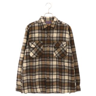 PENDLETON - PENDLETON ペンドルトン 50s VINTAGE ヴィンテージ チェック ウール 長袖シャツ ブラウン