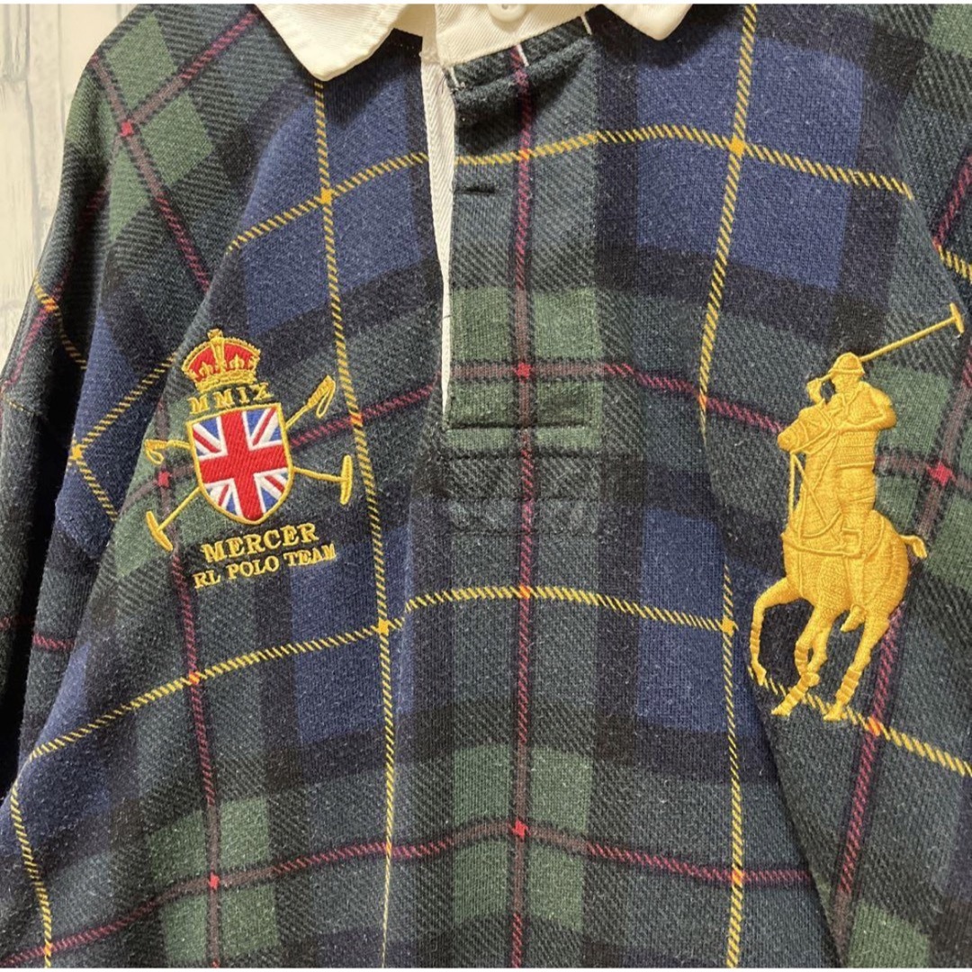 POLO RALPH LAUREN(ポロラルフローレン)のポロバイ ラルフローレン 長袖 ブラックウォッチ ラガーシャツ XL 刺繍ロゴ メンズのトップス(ポロシャツ)の商品写真